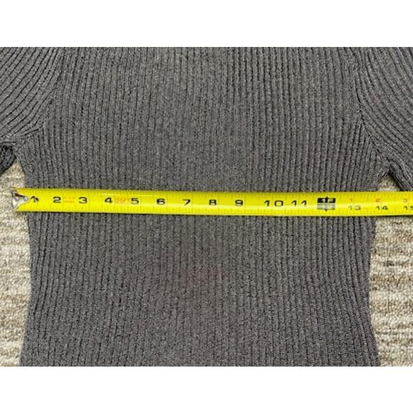 H & M Metallic Fiber Blend Shimmery Ribbed Short Sleeved Women Top Size M - Picture 4 of 9